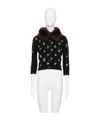 Valentino Wool Cardigan With Detachable Fur Collar In Black