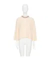 Valentino Garavani Women Cream Wool Sweater In White