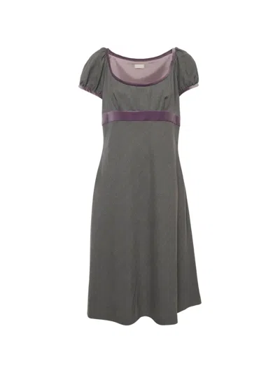 Pre-owned Valentino Empire-waist Dress In Gray
