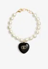 Valentino Coeur Royal Beaded Bracelet In Neutral