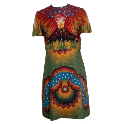 Pre-owned Valentino , Enchanted Wonderland Volcano Dress In Brown