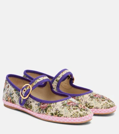 Valentino Garavani Endouce Floral Mary Jane Flats In Multi