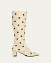 Valentino Equivoque Polka Dot Printed Boots In Multi