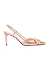 Valentino 80mm Vlogo Signature Slingback Pumps In Pink