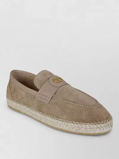 Valentino Garavani Espadrilles Palm Avenue Suede Slip On In Brown