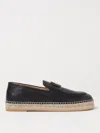 Valentino Garavani Palm Avenue Leather Espadrille Loafers In Black