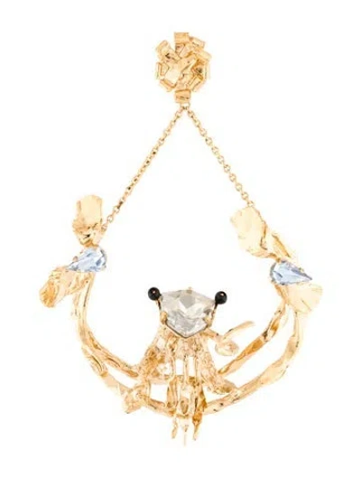 Pre-owned Valentino Garavani Estrop Drop Single Earring In Blue