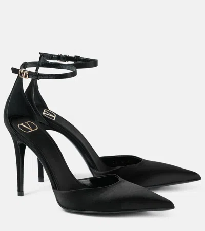Valentino Garavani Eveninglam Satin Pumps In Black