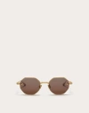 VALENTINO GARAVANI VALENTINO EXHAGONAL TITANIUM FRAME V-STUD UNISEX BROWN 52