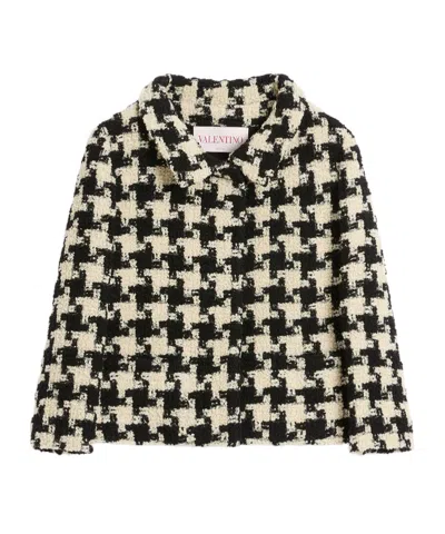 VALENTINO VALENTINO HOUNDSTOOTH DETAILED LONG SLEEVED JACKET