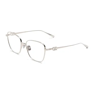 Valentino Garavani Eyeglasses Butterfly Full Rim, Silver Frame And Clear Demo Lens Lens Vlx-167b In Purple