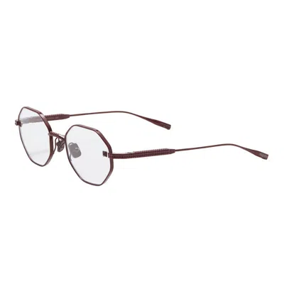 Valentino Garavani Eyeglasses Geometric Full Rim, Bordeaux Frame And Clear Demo Lens Lens Vlx-122b In Red
