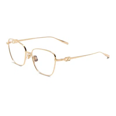 Valentino Garavani Eyeglasses Square Full Rim, Gold Frame And Clear Demo Lens Lens Vlx-167aa