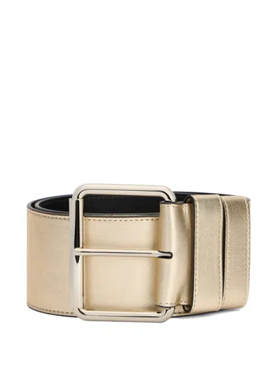 Valentino Garavani Eyelet-detail Belt In Gold