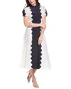 Valentino Eyelet Midi Dress In Blue