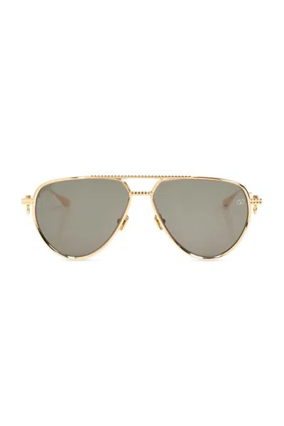 Valentino Eyewear Aviator Sunglasses In Gold