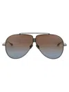 Valentino Garavani Blak Rhodium Titanium Sunglasses In Black Rhodium W/ Dark Brown To Blue Gradient