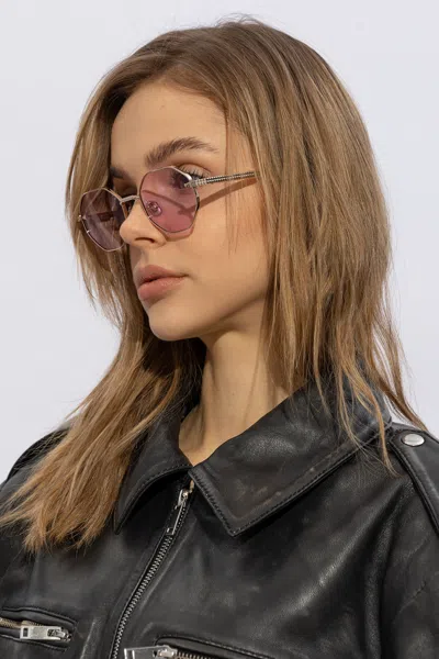 Valentino Eyewear Geometric Sunglasses In Silver