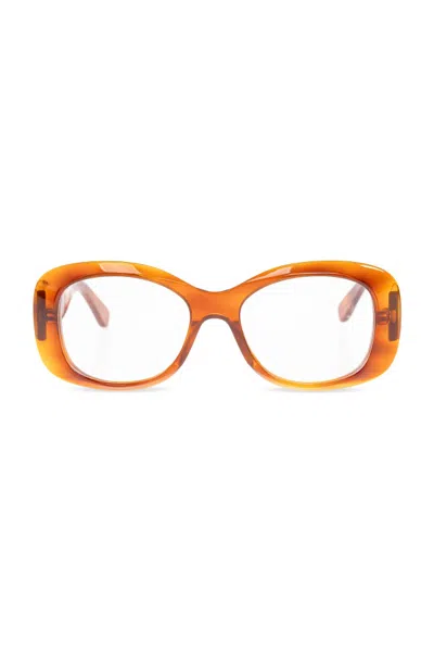 Valentino Garavani Valentino Eyewear Oversize-frame Glasses In Brown