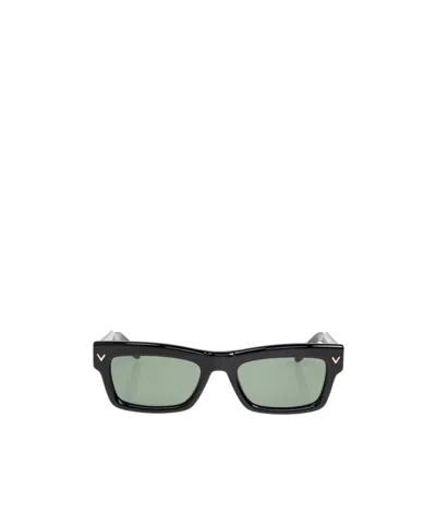 Valentino Eyewear Rectangle-frame Sunglasses In Black