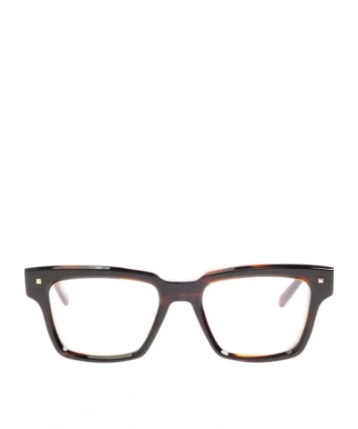 Valentino Garavani Valentino Eyewear Rectangular Frame Glasses In Black