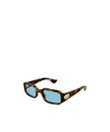Valentino Eyewear Rectangular Frame Sunglasses In Metallic