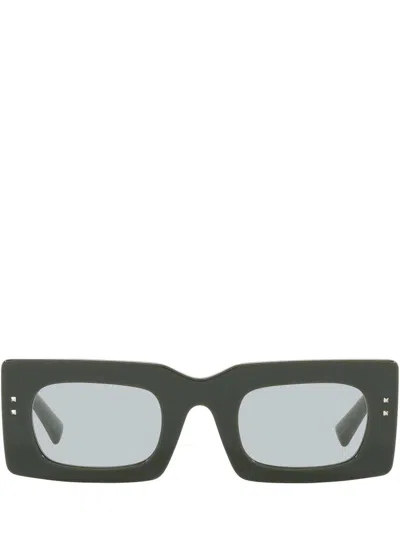 Valentino Eyewear Rectangular Frame Sunglasses In Green