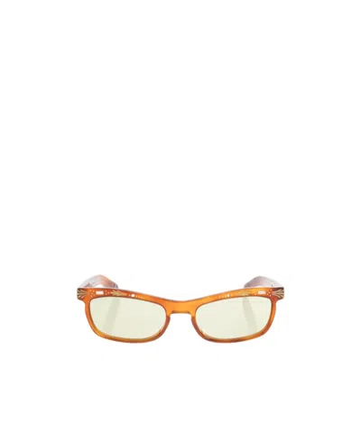 Valentino Eyewear Rectangular Frame Sunglasses In Orange