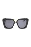 Valentino V-gold Ii Acetate Butterfly Sunglasses In Blue