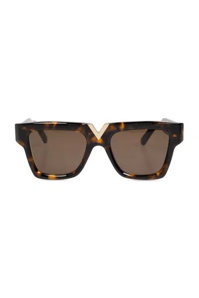 Valentino V-gold-i - Brown Tortoise / Gold Sunglasses In Multi