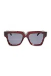 Valentino Garavani V-gold I Acetate Square Sunglasses In Red