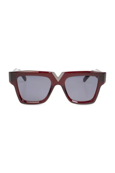 Valentino Garavani V-gold I Acetate Square Sunglasses In Red