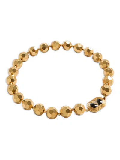 Valentino Garavani Faceted-sphere Bead Necklace In Gold