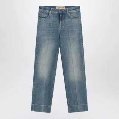 Valentino Faded-effect Blue Jeans Women