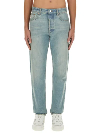 Valentino Faded Effect Denim Pants In Blue