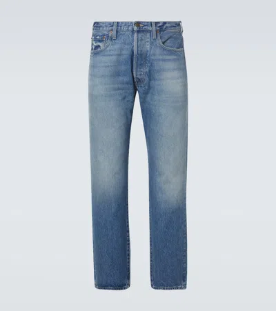 Valentino Faded Straight Jeans In Blue