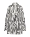Valentino Casual Elegant Jacket With Black And White Stripes In White