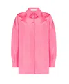 Valentino Faille Pea Coat In Pink
