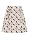 Valentino A-line Skirt In Wool And Silk Blend In White