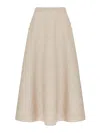 Valentino Midirock Aus Linen Canvas Frau Beige Gravel 46 In Beige