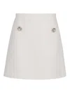 Valentino Solid Crepe Couture Skirt In Crema