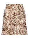 Valentino Gonna In After Winter Quilted Pink Lurex In Nude & Neutrals