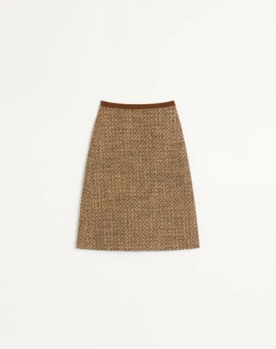 Valentino Fantasy Tweed Skirt Woman Brown/multicolour 46