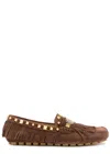 Valentino Driver Loafers In Brown