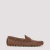 Valentino Loafers With Rubber Sole And Topstitching In Brown