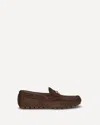 Valentino Loafers With Rubber Sole And Topstitching In Brown
