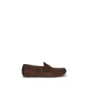 Valentino Loafers With Rubber Sole And Topstitching In Brown