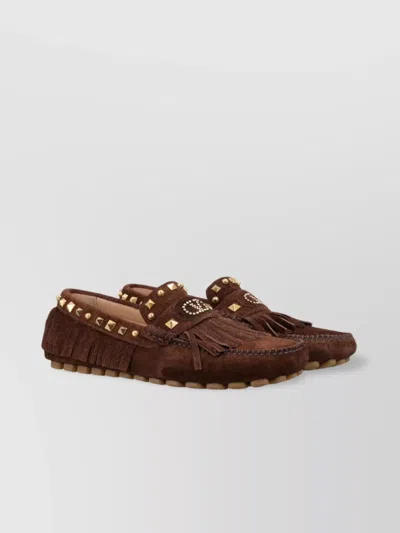 VALENTINO GARAVANI FASTWAY DRIVER LOAFER FRINGES DETAIL