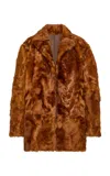 Valentino Faux Fur Coat In Brown