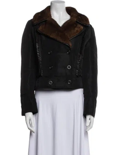 Pre-owned Valentino Faux Fur Jacket In Black